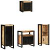 vidaXL Badezimmerm&ouml;bel-Set 4 stk. Braun und Schwarz 40 x 35 x 90 cm