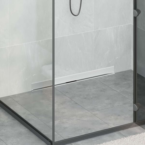 vidaXL Wandmontierter Duschablauf Silber 80 cm Edelstahl 304