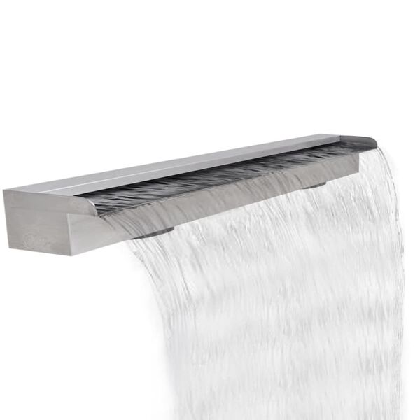 vidaXL Pool-Wasserfall Font&auml;ne Rechteckig Edelstahl 120 cm