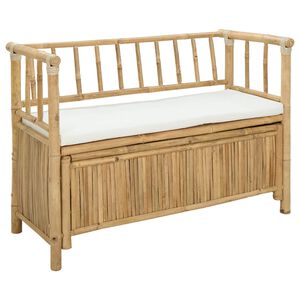 vidaXL Garten-Aufbewahrungsbank 110 x 47 x 80 cm Bambus Natur