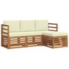 vidaXL Outdoor-Sofagarnitur 4 stk. Natur und Creme