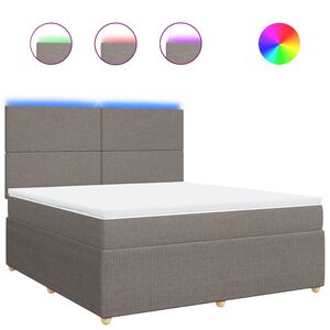 vidaXL Boxspringbett mit Matratze Taupe 180x200 cm Stoff