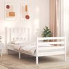 vidaXL Massivholzbett mit Kopfteil Wei&szlig; 90x200 cm