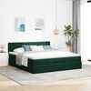 vidaXL Ottoman-Bett mit Matratze & LEDs Dunkelgr&uuml;n 160x200 cm Samt