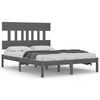 vidaXL Massivholzbett Grau 140x190 cm