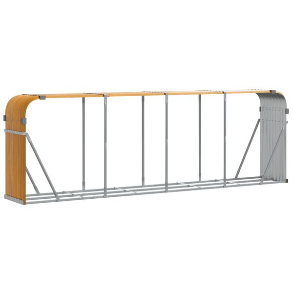 vidaXL Kaminholzunterstand Holzoptik 300x45x100 cm Verzinkter Stahl
