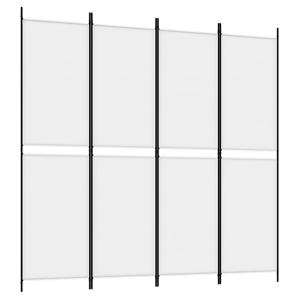 vidaXL 4-tlg. Paravent Wei&szlig; 200x200 cm Stoff