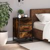 vidaXL Nachttisch R&auml;uchereiche 40x34,5x60 cm Holzwerkstoff und Metall