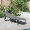 vidaXL Klappbare Sonnenliege Grau 190 x 57 x 81 cm Oxford