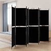 vidaXL 6-tlg. Paravent Schwarz 300x200 cm Stoff