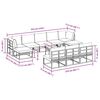 vidaXL Garten-Sofa-Set mit Kissen 11 pcs Schwarz Aluminium