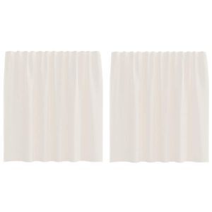 vidaXL Voile Vorh&auml;nge mit Lasche 2 Stk. Creme