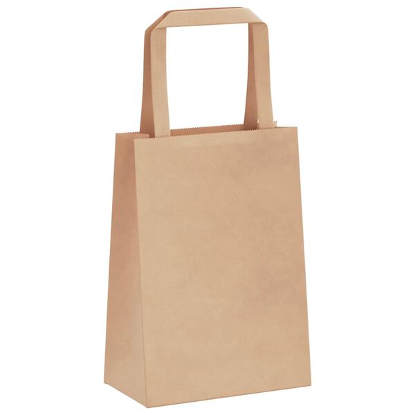 vidaXL Papiertragetaschen 250 Stk. mit Henkeln Braun 15x8x21 cm