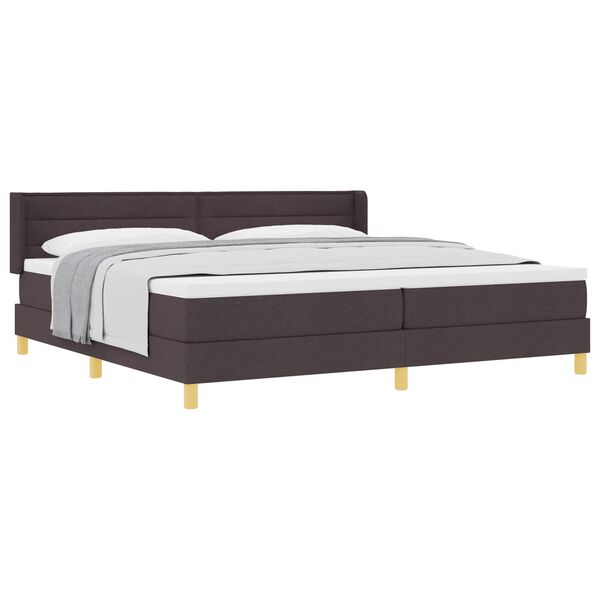vidaXL Boxspringbett mit Matratze Dunkelbraun 200 x 200 cm Polyester