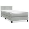 vidaXL Boxspringbett mit Matratze & LED Hellgrau 80x210 cm Samt
