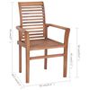 vidaXL Essst&uuml;hle 6 Stk. mit Grauen Kissen Massivholz Teak