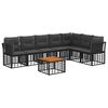vidaXL Outdoor-Sofagarnitur 8 pcs Schwarz und Dunkelgrau Polyester