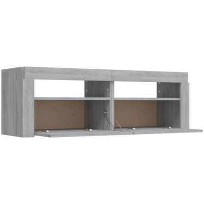 vidaXL TV-Schrank mit LED-Leuchten Grau Sonoma 120x35x40 cm