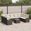 vidaXL Sofa Set mit Kissen 10 pcs Braun Poly Rattan