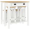 vidaXL 5-tlg. Bar-Set Wei&szlig; Massivholz Kiefer