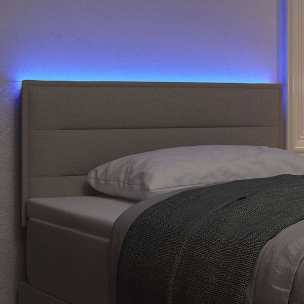 vidaXL LED Kopfteil mit LED-Lichtleisten Taupe 100 cm Polyester