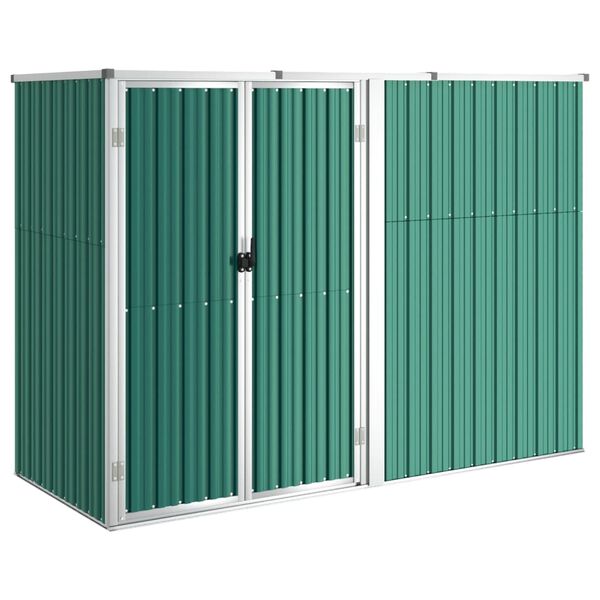 vidaXL Ger&auml;tehaus Gr&uuml;n 225x89x161 cm Verzinkter Stahl
