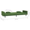 vidaXL Schlafsofa 2-Sitzer mit 2 Kissen Dunkelgr&uuml;n Samt