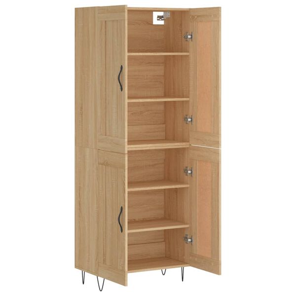 vidaXL Highboard Sonoma-Eiche 69,5x34x180 cm Holzwerkstoff