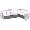 vidaXL 7-tlg. Garten-Sofagarnitur mit Kissen Grau Poly Rattan