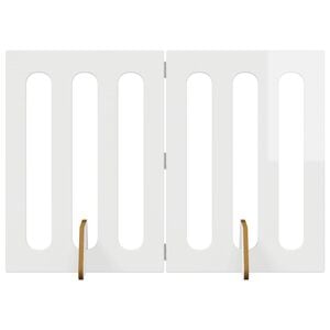 vidaXL Faltbarer Haustierzaun 2 pcs Hochglanz Wei&szlig; 100,5 x 38 x 70 cm