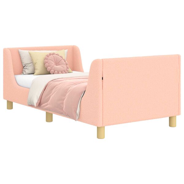 vidaXL Kinderbettgestell mit Kopfteil Rosa 80 x 160 cm Schafstoff