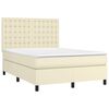 vidaXL Boxspringbett mit Matratze Creme 140x200 cm Kunstleder