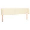 vidaXL LED Kopfteil Creme 183x16x78/88 cm Kunstleder