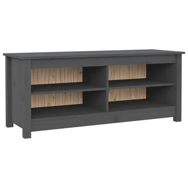 vidaXL Schuhbank Grau 110x38x45,5 cm Massivholz Kiefer