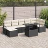 vidaXL Garten-Sofa-Set mit Kissen 8 pcs Schwarz und Creme