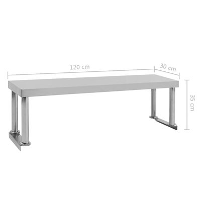 vidaXL Küchen-Arbeitstisch mit Aufsatzboard 120×60×120 cm Edelstahl