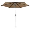 vidaXL Sonnenschirm mit Aluminium-Mast 270x246 cm Taupe