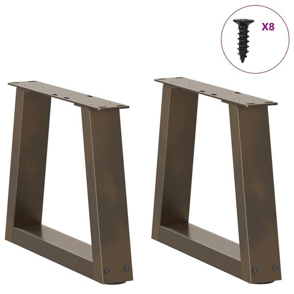 vidaXL Couchtischbeine V-Form 2 St&uuml;ck Naturstahl 30x(30-31,3) cm Stahl