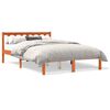 vidaXL Massivholzbett ohne Matratze Wachsbraun 135x190 cm Kiefernholz