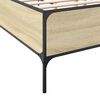 vidaXL Bettgestell Sonoma-Eiche 135x190 cm Holzwerkstoff und Metall