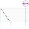 vidaXL Zaunpfosten Gr&uuml;n 25 x 1,5 m (25 x 25 mm Maschendraht) Stahl