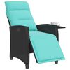vidaXL Gartensessel mit Beistelltisch Verstellbar Schwarz Poly Rattan