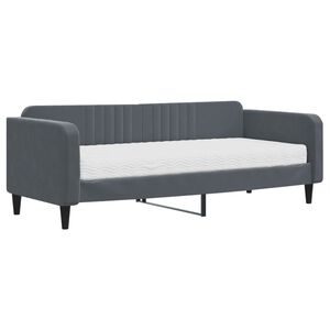 vidaXL Tagesbett mit Matratze Dunkelgrau 90x200 cm Samt