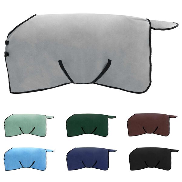 vidaXL Pferdedecke Hellgrau und Rosa Polyester