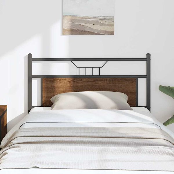vidaXL Kopfteil Braun Eichen-Optik 107 cm Holzwerkstoff und Stahl