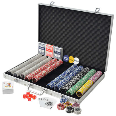vidaXL Poker Set mit 1.000 Laserchips Aluminium
