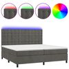 vidaXL Boxspringbett mit Matratze & LED Dunkelgrau 200x200 cm Samt