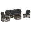 vidaXL Gartensofa-set 6 pcs Grau Poly-Rattan
