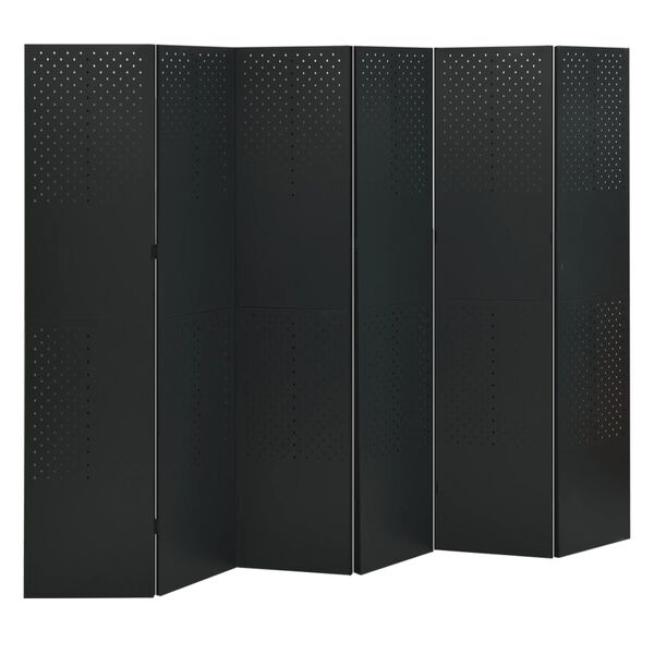 vidaXL 6-tlg. Raumteiler 2 Stk. Schwarz 240x180 cm Stahl