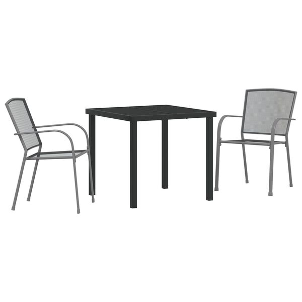 vidaXL Garten Essgruppe 5 pcs Anthrazit Pulverbeschichteter Stahl